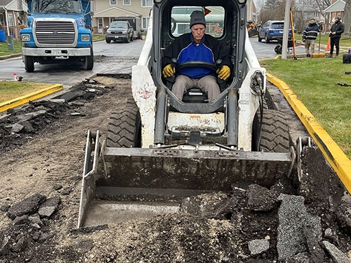 Commercial parking lot excavating in Homewood, Illinois by John Zarlengo Asphalt Paving