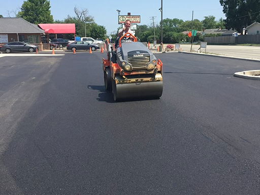 Commercial parking Lot asphalt paving in Chicago Heights, Illinois by John Zarlengo Asphalt Paving